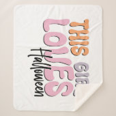 Dit meisje houdt van Halloween Sherpa Deken (Voorkant)