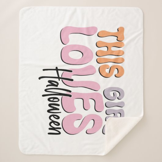 Dit meisje houdt van Halloween Sherpa Deken (Voorkant)