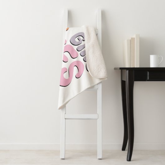 Dit meisje houdt van Halloween Sherpa Deken (In situ)