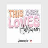 Dit meisje houdt van Halloween Sticker (Vel)