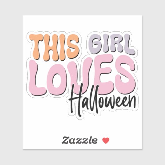 Dit meisje houdt van Halloween Sticker (Vel)