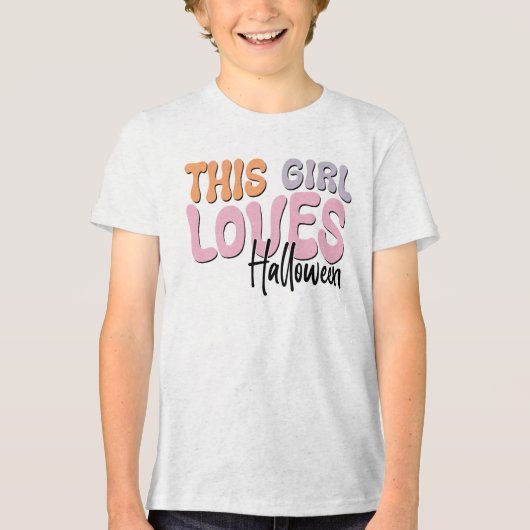 Dit meisje houdt van Halloween Tri-Blend Shirt (Voorkant)