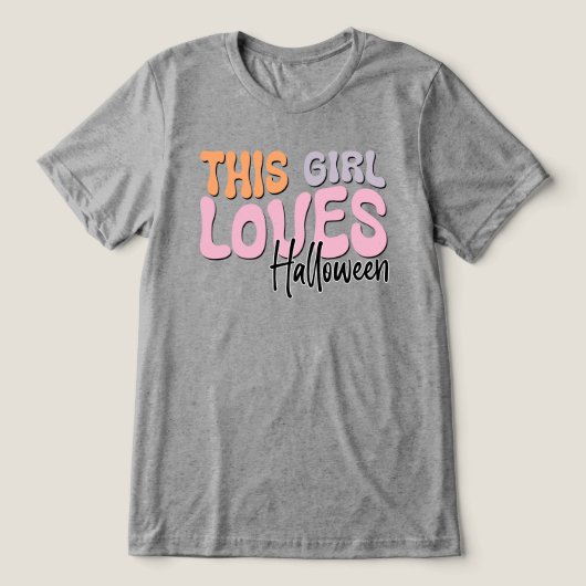 Dit meisje houdt van Halloween Tri-Blend Shirt (Design voorkant)