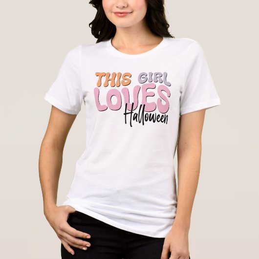 Dit meisje houdt van Halloween Tri-Blend Shirt (Voorkant)