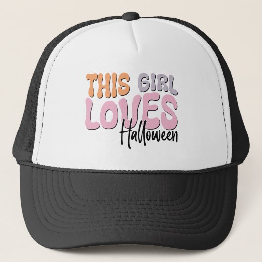 Dit meisje houdt van Halloween Trucker Pet (Voorkant)