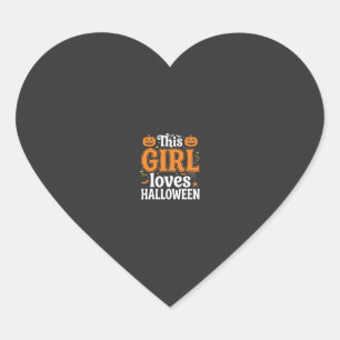 Dit meisje houdt van Halloween-typografie SVG-ontw Hart Sticker