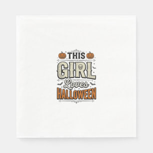 Dit meisje houdt van Halloween Vintage Shirt Desig Servet