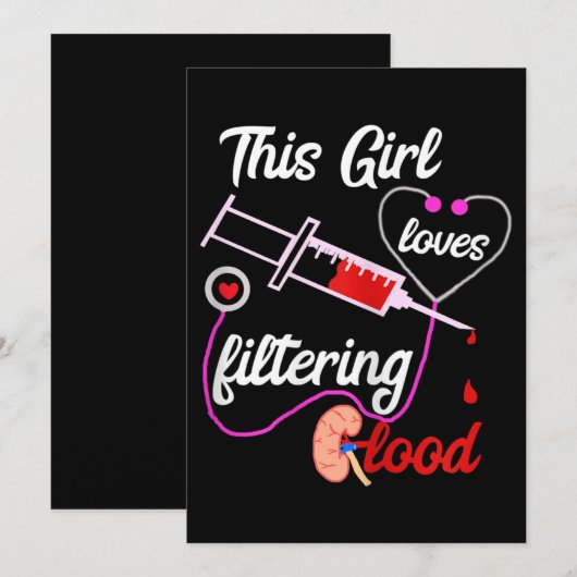 Dit meisje houdt van het filtreren van bloeddialys kaart (Voorkant / Achterkant)