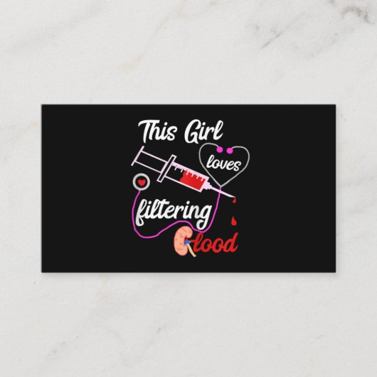 Dit meisje houdt van het filtreren van bloeddialys visitekaartje (Voorkant)