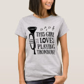 Dit meisje houdt van het spelen van trombone - Gif T-shirt (Voorkant)