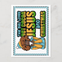 Dit meisje houdt van hete cacao Jezus en Kerstmis