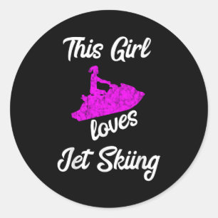 Dit meisje houdt van Jet Skiing Watercraft Jet Ski Ronde Sticker