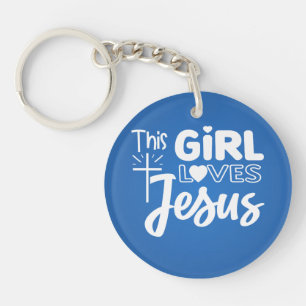 Dit Meisje Houdt Van Jezus Acryl Sleutelhanger