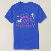 Dit meisje houdt van Jezus en paarden T-shirt (Design voorkant)