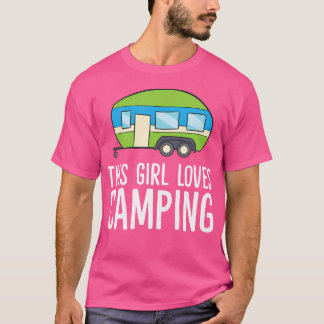 Dit meisje houdt van kamperen t-shirt