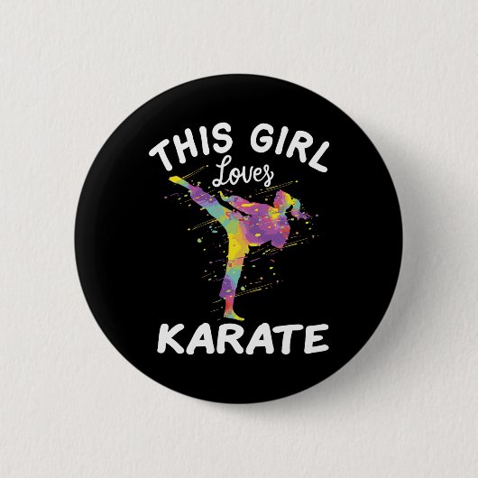 Dit meisje houdt van karate ronde button 5,7 cm (Voorkant)