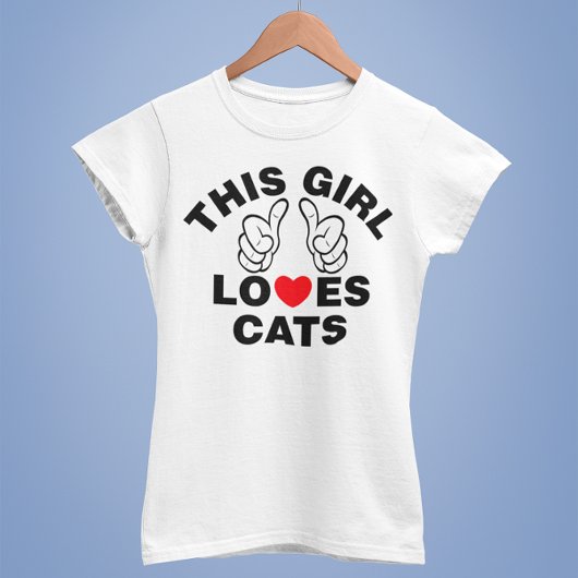 Dit meisje houdt van katten t-shirt