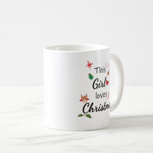 Dit meisje houdt van kerst, Schattigee kerst mok (Voorkant rechts)