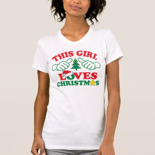 dit meisje houdt van kerst t-shirt