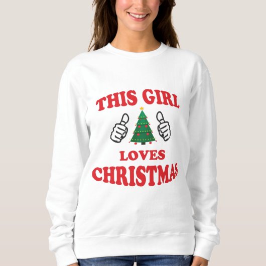Dit meisje houdt van kerst trui (Voorkant)