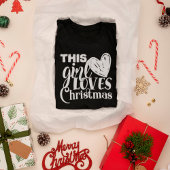 Dit meisje houdt van Kersthart Witte typografie T-shirt