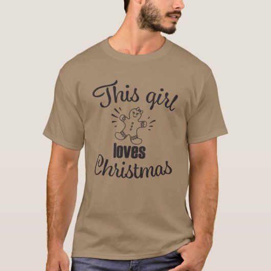 Dit meisje houdt van kerstjongen t-shirt (Voorkant)
