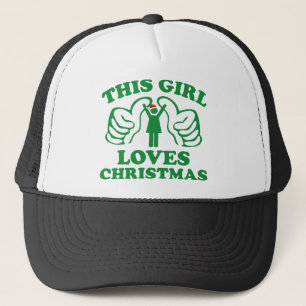 Dit meisje houdt van Kerstmis Trucker Pet