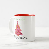Dit meisje houdt van kerstrode boom tweekleurige koffiemok (Voorkant links)
