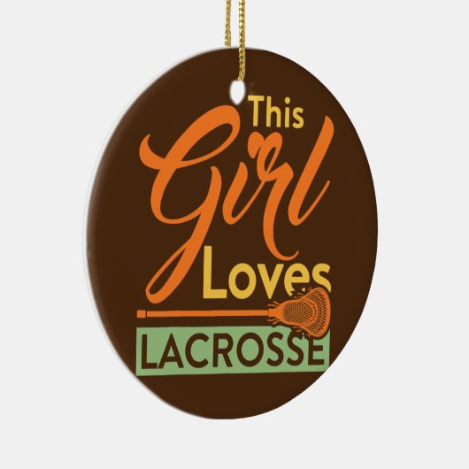Dit meisje houdt van Lacrosse Player Stick Keramisch Ornament (Rechts)