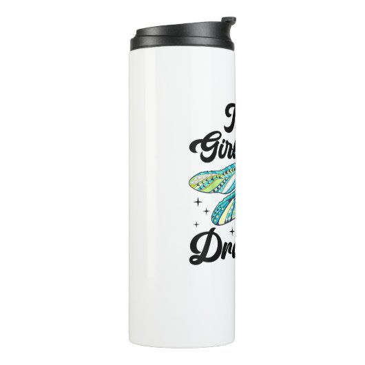 Dit meisje houdt van libellen libellen minnaar t s thermosbeker (Gedraaid links)