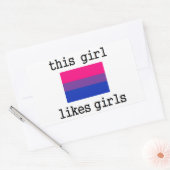 Dit meisje houdt van meisjes biseksuele bi pride S Rechthoekige Sticker (Envelop)