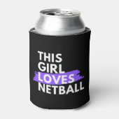 Dit meisje houdt van netball blikjeskoeler (Blikje Voorkant)
