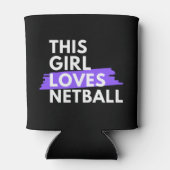 Dit meisje houdt van netball blikjeskoeler (Achterkant)