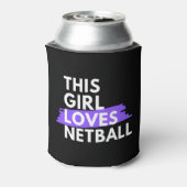 Dit meisje houdt van netball blikjeskoeler (Blikje Achterkant)