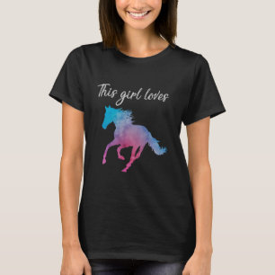 Dit meisje houdt van paarden paardenrenner t-shirt