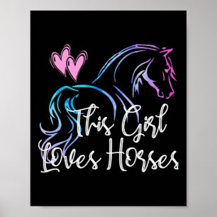 Dit meisje houdt van paarden paardrijden ruiterspo poster