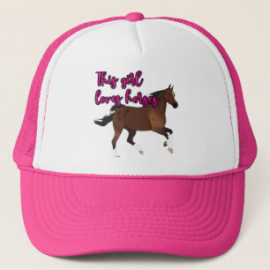 Dit meisje houdt van paarden trucker pet