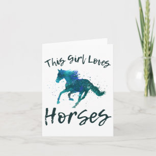 Dit meisje houdt van paardenpaarden Rider Horsebac Kaart
