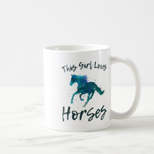 Dit meisje houdt van paardenpaarden Rider Horsebac Koffiemok