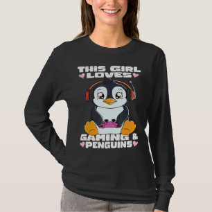 Dit meisje houdt van pinguïns en gamer pinguïn t-shirt
