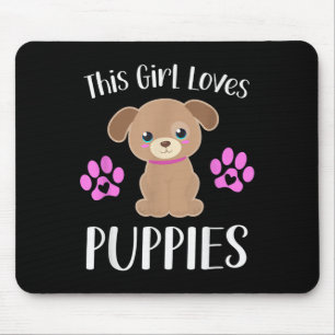 Dit meisje houdt van Puppies grappige citaten van Muismat