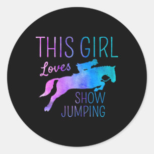 Dit meisje houdt van Show springen paardenliefhebb Ronde Sticker