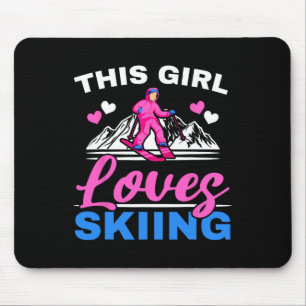 Dit meisje houdt van skiën Skister Ski Wintersport Muismat