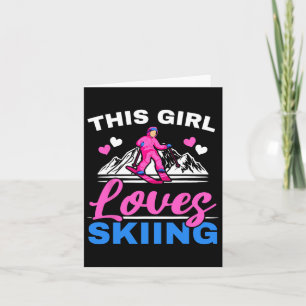 Dit meisje houdt van skiën wintersport sneeuw kaart