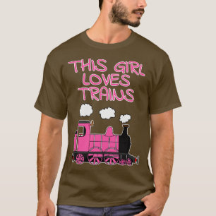 Dit meisje houdt van treinen roze stoomtrein t-shirt