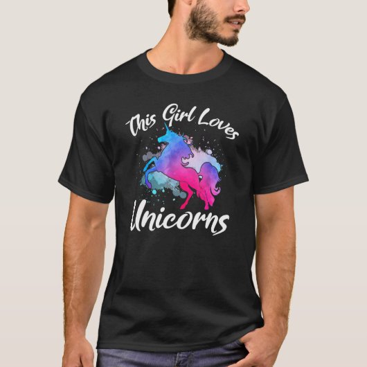 Dit meisje houdt van Unicorns Magic Animal Legends T-shirt (Voorkant)