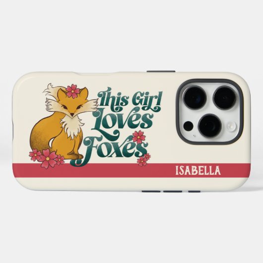 Dit Meisje Houdt Van Vossen met Bloemen Aangepaste Case-Mate iPhone Case (Achterkant (horizontaal))