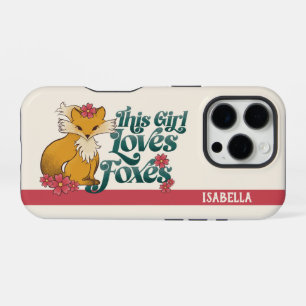 Dit Meisje Houdt van Vossen met Bloemen Aangepaste iPhone 16 Pro Hoesje
