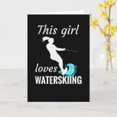 Dit meisje houdt van Waterskiën| Schokenknoppen Kaart (Gele Bloem)