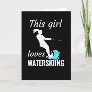 Dit meisje houdt van Waterskiën  Schokenknoppen Kaart